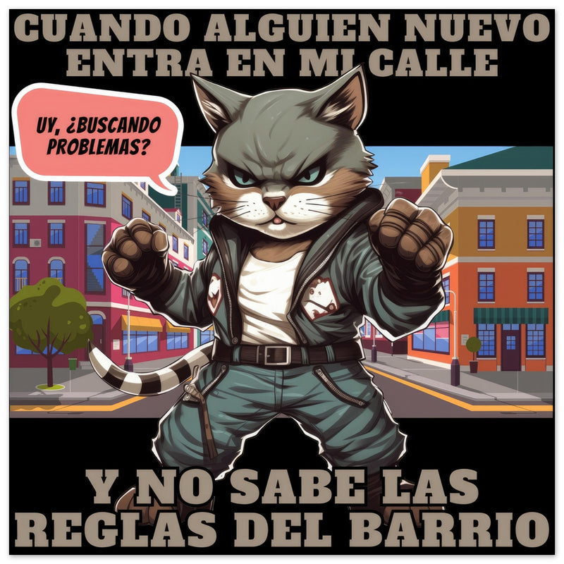 Panel de aluminio impresión de gato "El Chico Malo Miau" Michilandia | La tienda online de los fans de gatos