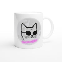Taza Blanca con Impresión de Gato "Puurr Night" Michilandia | La tienda online de los fans de gatos