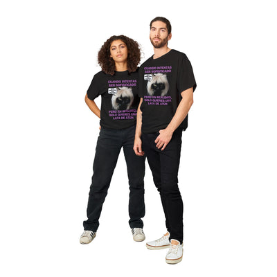 Camiseta Unisex Estampado de Gato "Elegancia Gatuna" Michilandia | La tienda online de los fans de gatos