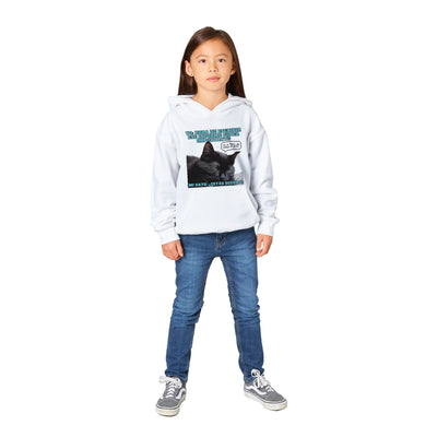 Sudadera con capucha júnior estampado de gato "Hora de mimar al gato" Michilandia | La tienda online de los amantes de gatos