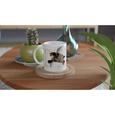 Taza Blanca con Impresión de Gato "Ángel de Pelaje" Michilandia | La tienda online de los fans de gatos