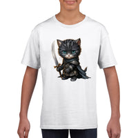 Camiseta júnior unisex estampado de gato "Berserkitty"