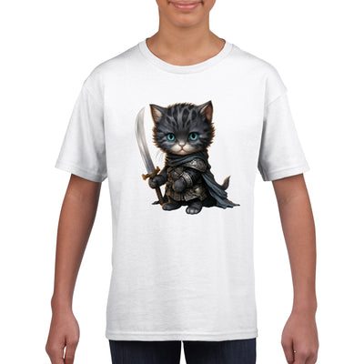 Camiseta júnior unisex estampado de gato 