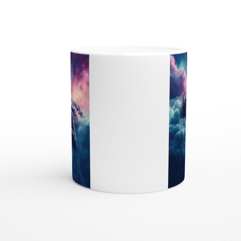 Taza Blanca con Impresión de Gato "Aurora Felina" Michilandia | La tienda online de los fans de gatos