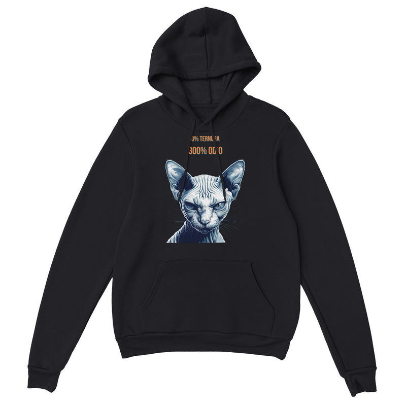 Sudadera con Capucha Unisex Estampado de Gato "Sphynx Implacable" Michilandia