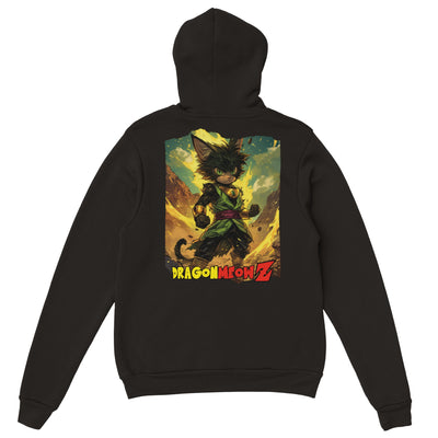 Sudadera con capucha Prémium Unisex Impresión Trasera de Gato "Broly Gatuno" Michilandia | La tienda online de los fans de gatos