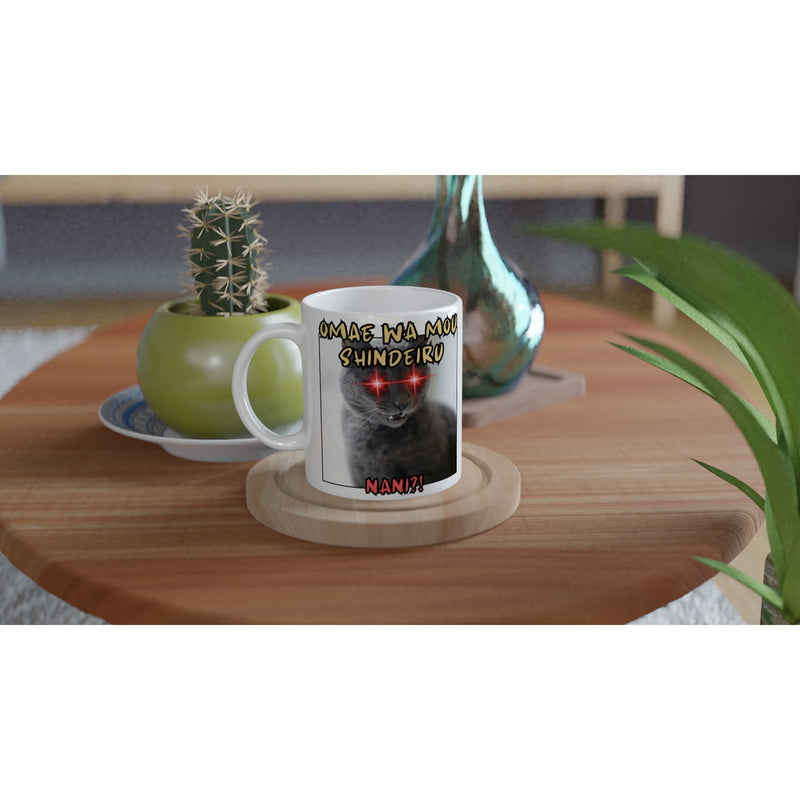 Taza blanca con impresión de gato "Nani?!" Michilandia | La tienda online de los amantes de gatos