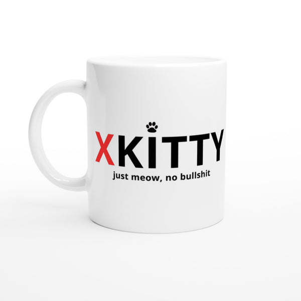 Taza Blanca con Impresión de Gato "XKitty Style"