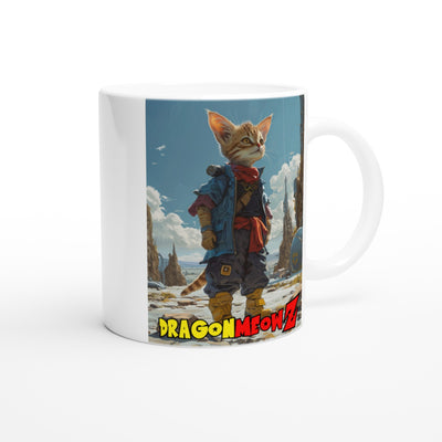 Taza Blanca con Impresión de Gato "Guerrero de la Ciudad" Michilandia | La tienda online de los fans de gatos