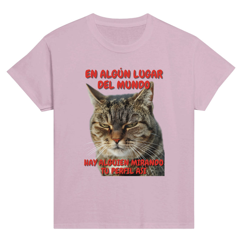 Camiseta Junior Unisex Estampado de Gato "Mirada Inquisitiva" Michilandia | La tienda online de los fans de gatos