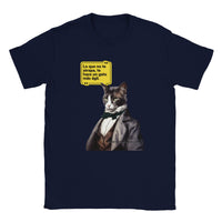 Camiseta unisex estampado de gato "Friedrich Michi Nietzsche" Navy