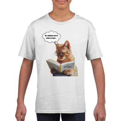 Camiseta Junior Unisex Estampado de Gato 