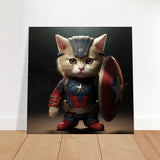Panel de aluminio impresión de gato "Michi Captain America" Gelato