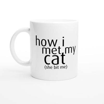 Taza Blanca con Impresión de Gato 