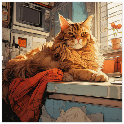 Panel de madera impresión de gato "Maine Coon Relajado" Gelato