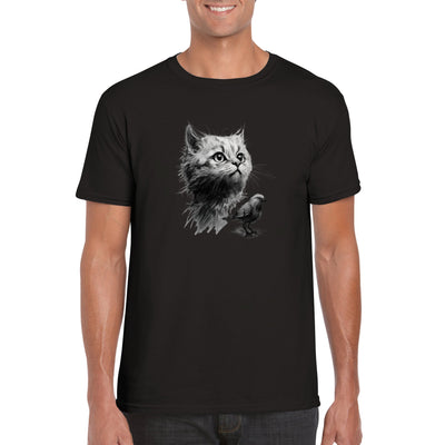 Camiseta unisex estampado de gato "Armonía Felina" Gelato