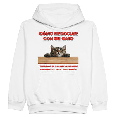 Sudadera con capucha júnior estampado de gato 