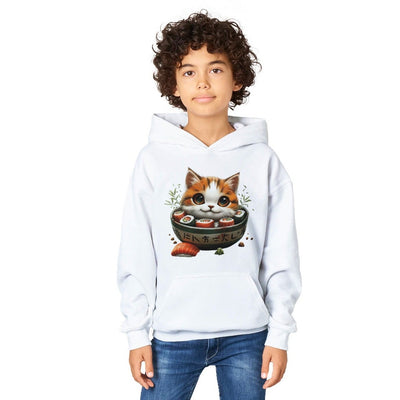 Sudadera con capucha júnior estampado de gato 