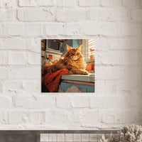 Panel de madera impresión de gato "Maine Coon Relajado"