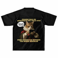 Camiseta de fútbol unisex estampado de gato "Aristogato Conectado" Subliminator