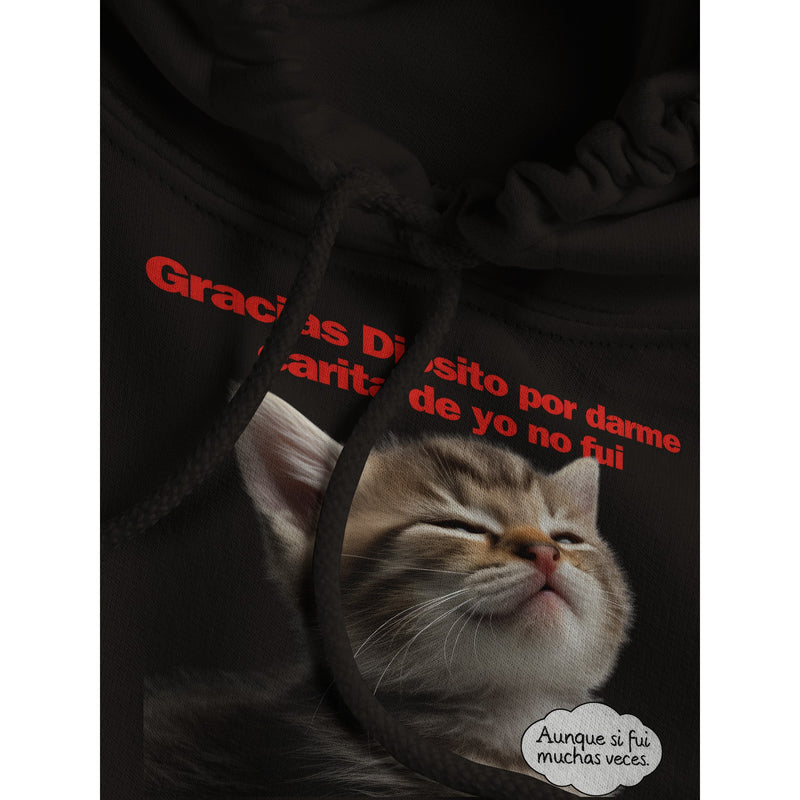 Sudadera con Capucha Unisex Estampado de Gato "Mirada Culpable" Michilandia | La tienda online de los fans de gatos