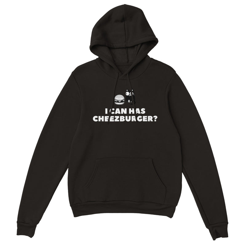 Sudadera con Capucha Unisex Estampado de Gato "Cheezburger Miau" Michilandia | La tienda online de los fans de gatos