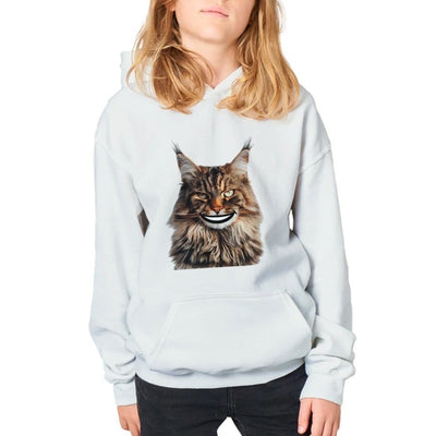 Sudadera con capucha júnior estampado de gato 