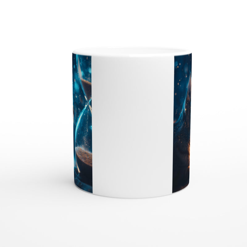 Taza Blanca con Impresión de Gato "Arena Estelar" Michilandia | La tienda online de los fans de gatos