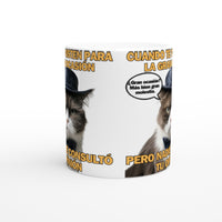 Taza Blanca con Impresión de Gato "Dilema de Gala" Michilandia | La tienda online de los fans de gatos