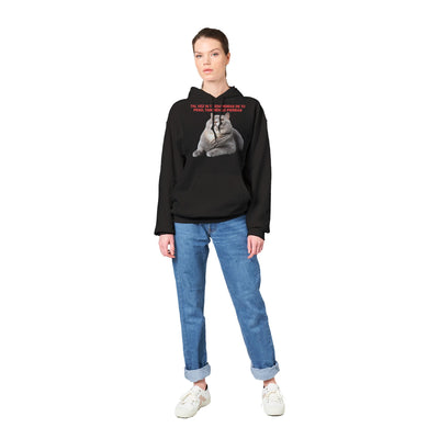 Sudadera con Capucha Unisex Estampado de Gato "Gordito Pensante" Michilandia | La tienda online de los fans de gatos