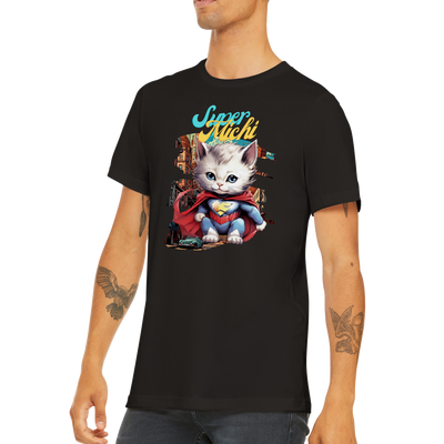 Camiseta unisex estampado de gato "El Super Michi" Gelato