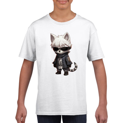 Camiseta júnior unisex estampado de gato 