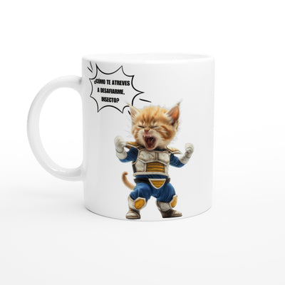 Taza Blanca con Impresión de Gato 