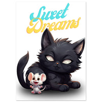 Póster de gato "Sweet Dreams"