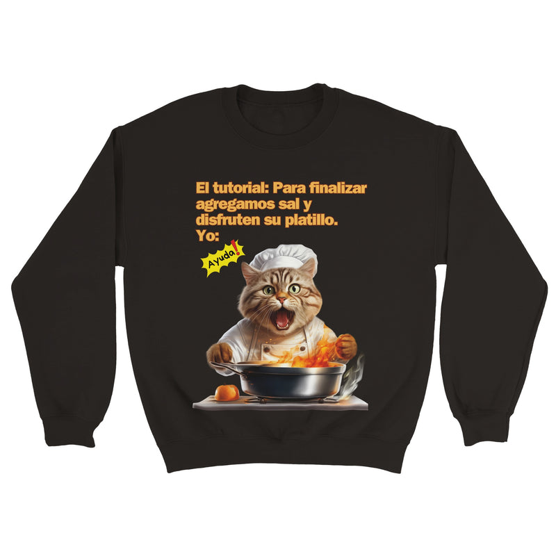 Sudadera Unisex Estampado de Gato "Chef en Apuros" Michilandia | La tienda online de los fans de gatos