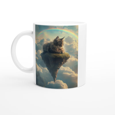 Taza Blanca con Impresión de Gato 