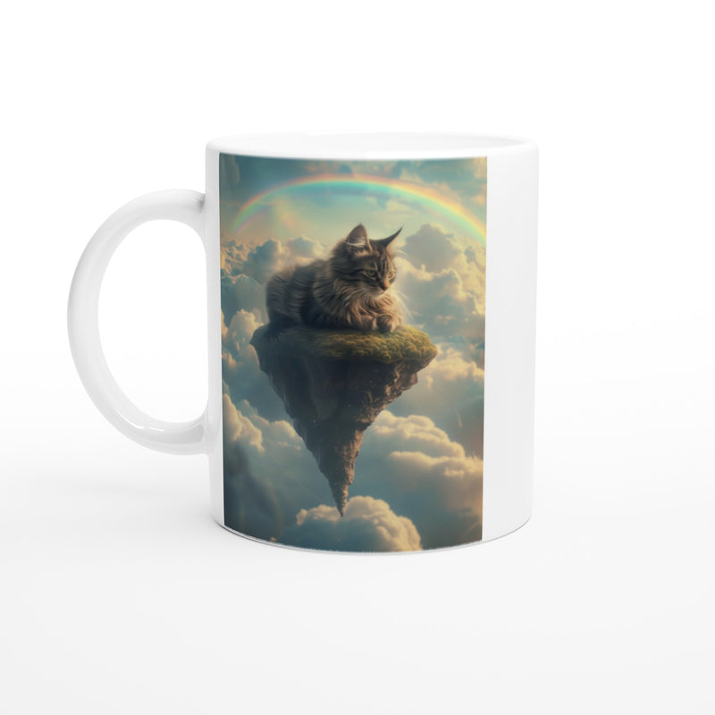 Taza Blanca con Impresión de Gato 