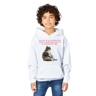 Sudadera con capucha júnior estampado de gato 