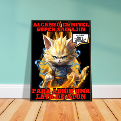 Póster Semibrillante de Gato con Marco Metal 