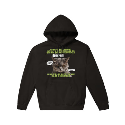 Sudadera con capucha unisex estampado de gato "El Detector de Golosinas" Michilandia | La tienda online de los amantes de gatos