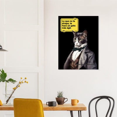 Panel de aluminio impresión de gato "Friedrich Michi Nietzsche" Michilandia | La tienda online de los amantes de gatos