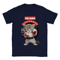 Camiseta unisex estampado de gato "Peligro"