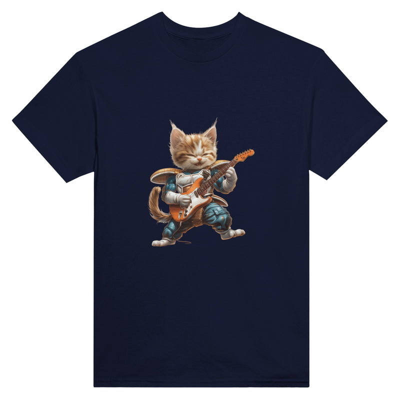 Camiseta Unisex Estampado de Gato "Saiyajin Rockstar" Michilandia | La tienda online de los fans de gatos