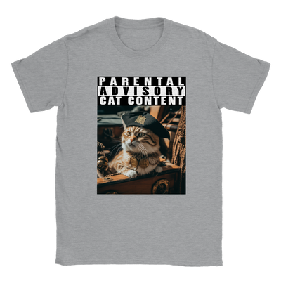 Camiseta unisex estampado de gato "Pirata Felino" Gelato