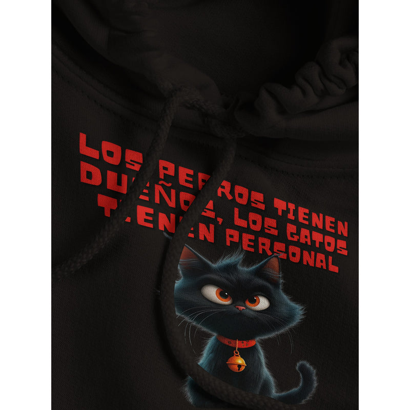 Sudadera con Capucha Unisex Estampado de Gato "Personal Felino" Michilandia | La tienda online de los fans de gatos