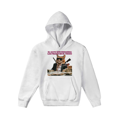 Sudadera con capucha júnior estampado de gato 