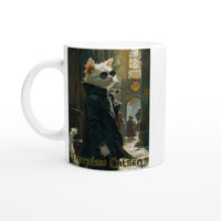 Taza Blanca con Impresión de Gato 