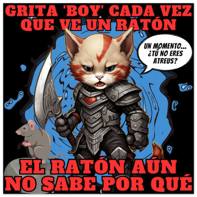 Panel de aluminio impresión de gato "Kitty of War" Michilandia | La tienda online de los amantes de gatos