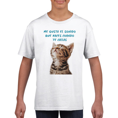 Camiseta Junior Unisex Estampado de Gato 