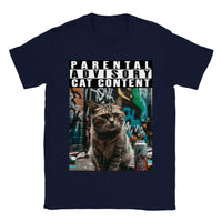 Camiseta unisex estampado de gato "Michi Outlaw" Navy